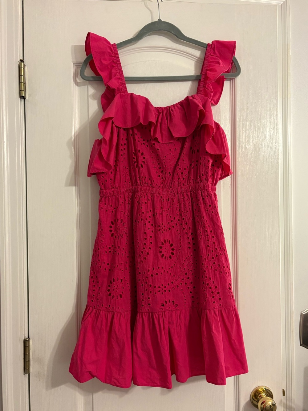 Cider Ruffled Eyelet Mini Dress - Picture 1 of 3